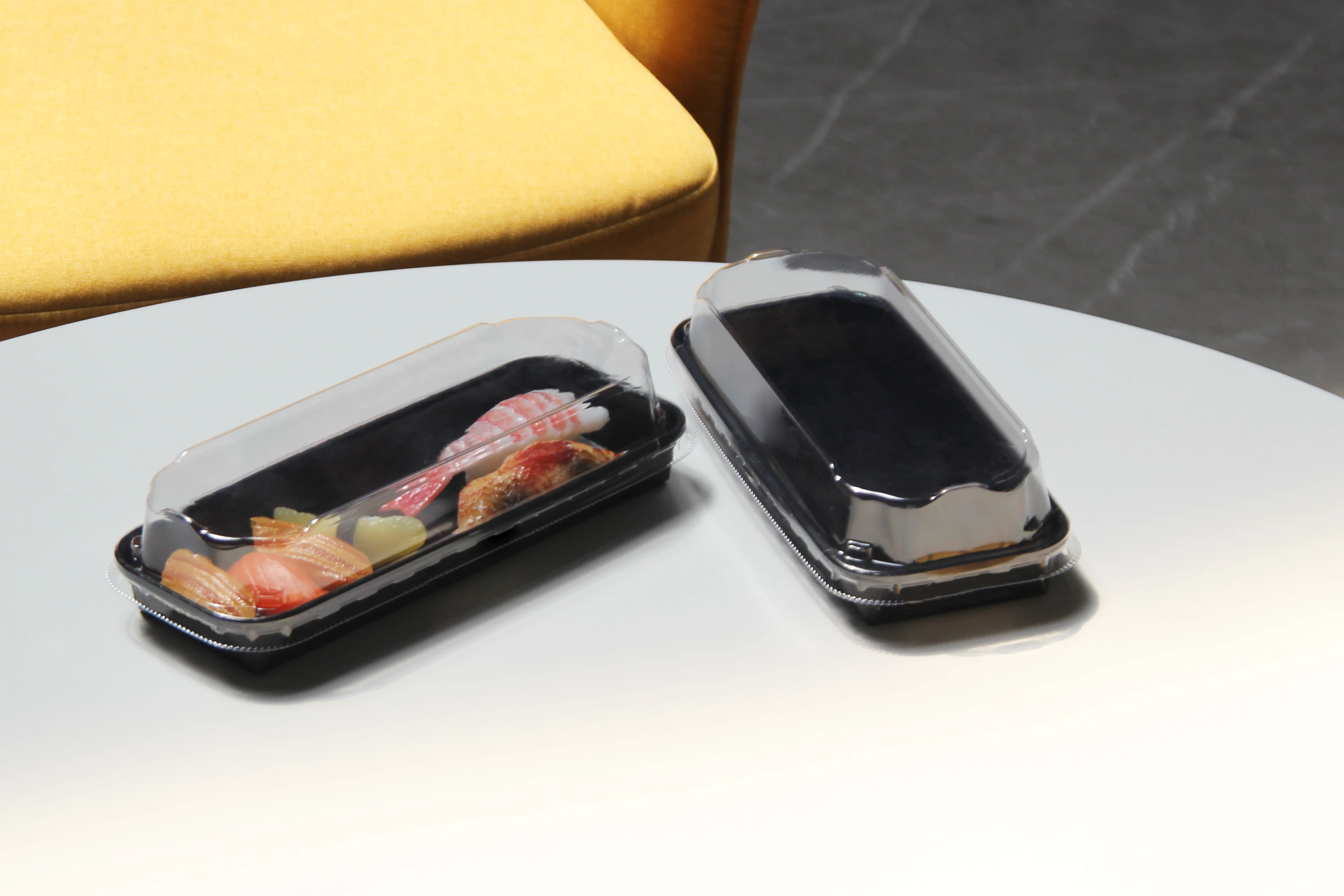 Restaurant Applicable Disposable Sushi Eco-friendly Takeaway Rectangular Kraft Sushi Luxury Sushi Tray with Lid details