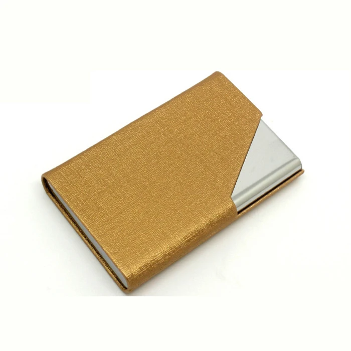 Stainless Steel Business Card Box with PU Leather Wallet