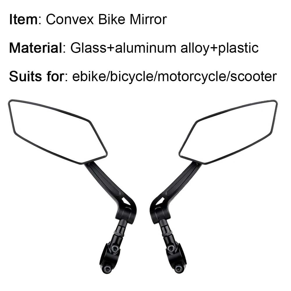 ZOYOSPORTS 360° Adjustable Bike Mirror - Anti-Glare Rear View For 20-23mm Handlebars (Left+Right)