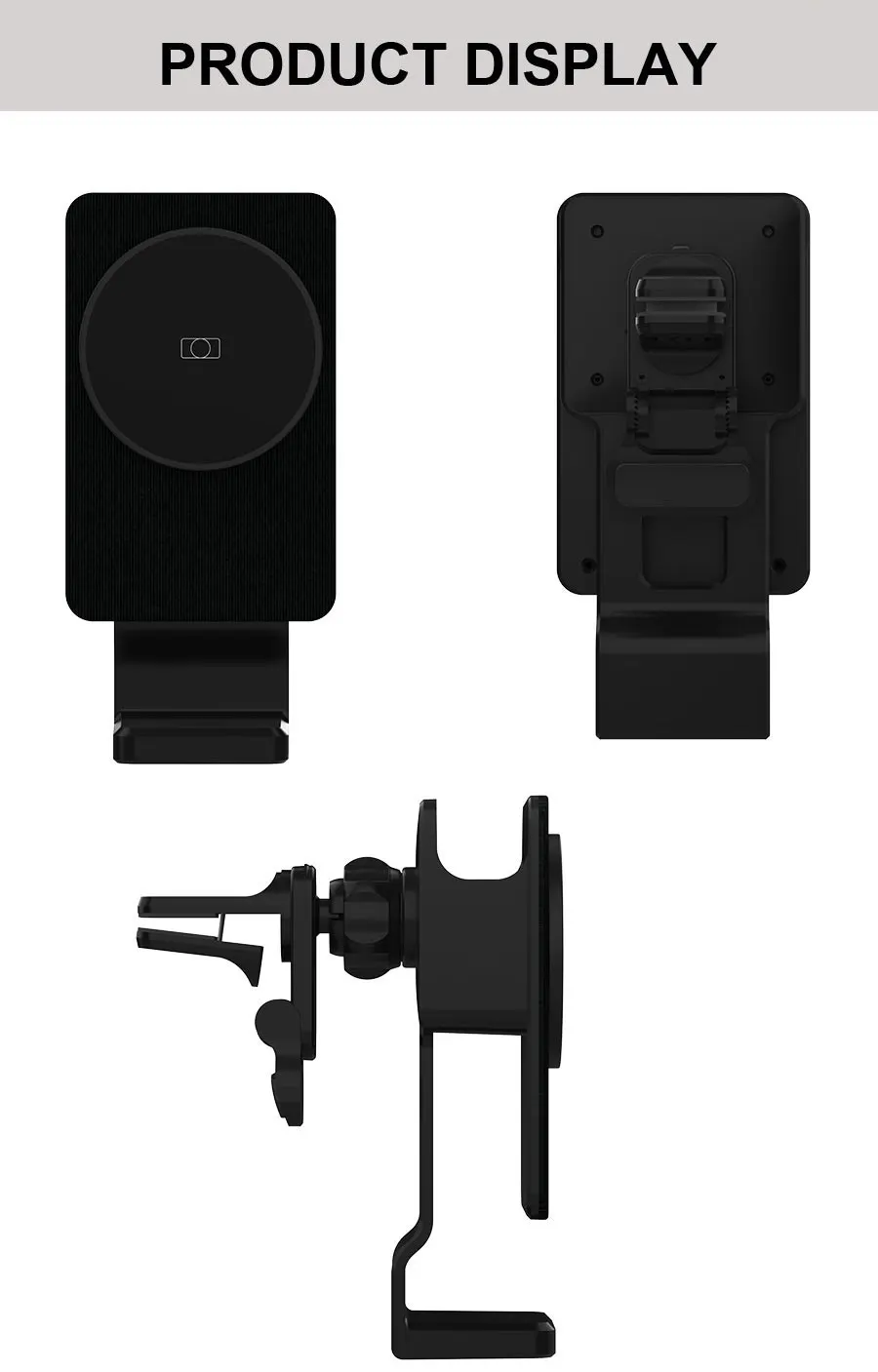 Newest Design 3 In 1 Car Wireless Charger Phone Holder Amazon Hot Sale