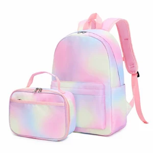 Custom Printed Pink Rainbow Child Girls Kids Book Bags School Bag Backpack