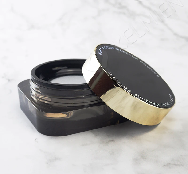 Customized Empty White Compact Powder Case Wholesale Crystal Square