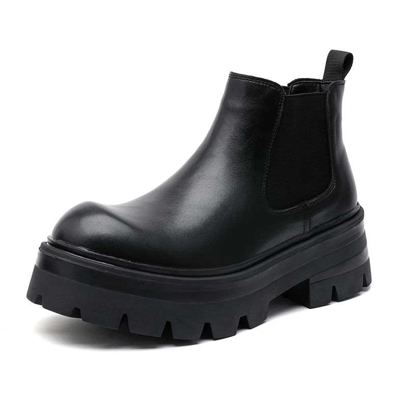 chelsea Heeled Ankle Boot Size 38-44 Men Genuine Leather Designer chelsea  Boots