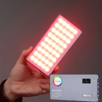 NiceFoto TC-158RGB.W 10W RGB LED Video Light Built-in Rechargeable Battery Camera Video Fill Light