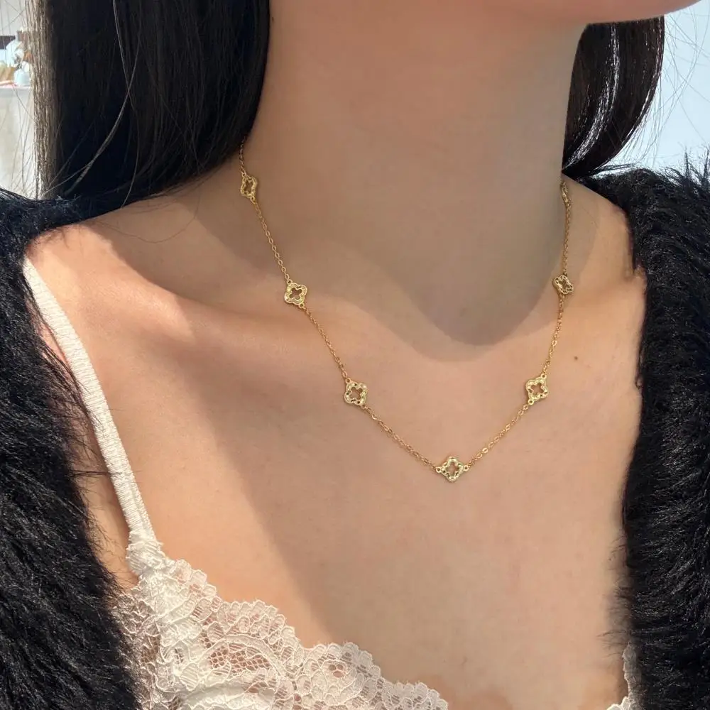 KAKODIY Adjustable Women's 925 Sterling Silver Gold Plated Jewelry Hollow Flower Fantasy Necklace detail 9
