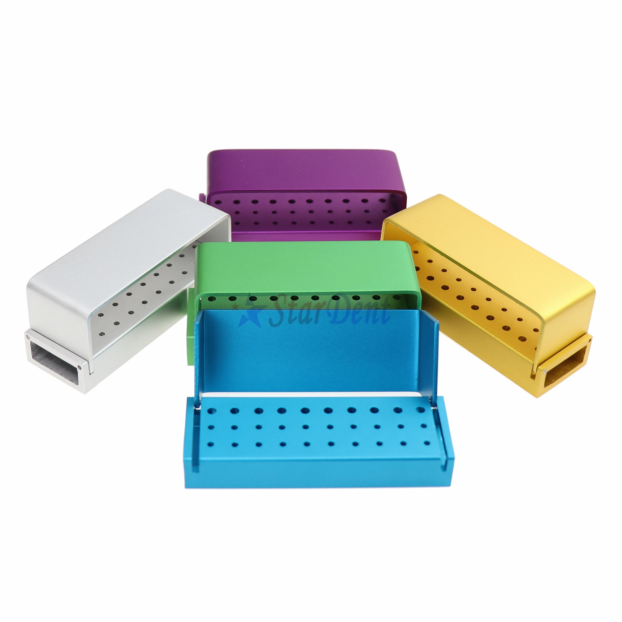 thumbnail image 2 of 30-Hole Dental Bur Holder Block – Aluminium Disinfection Box, Autoclave Safe 2 of 5
