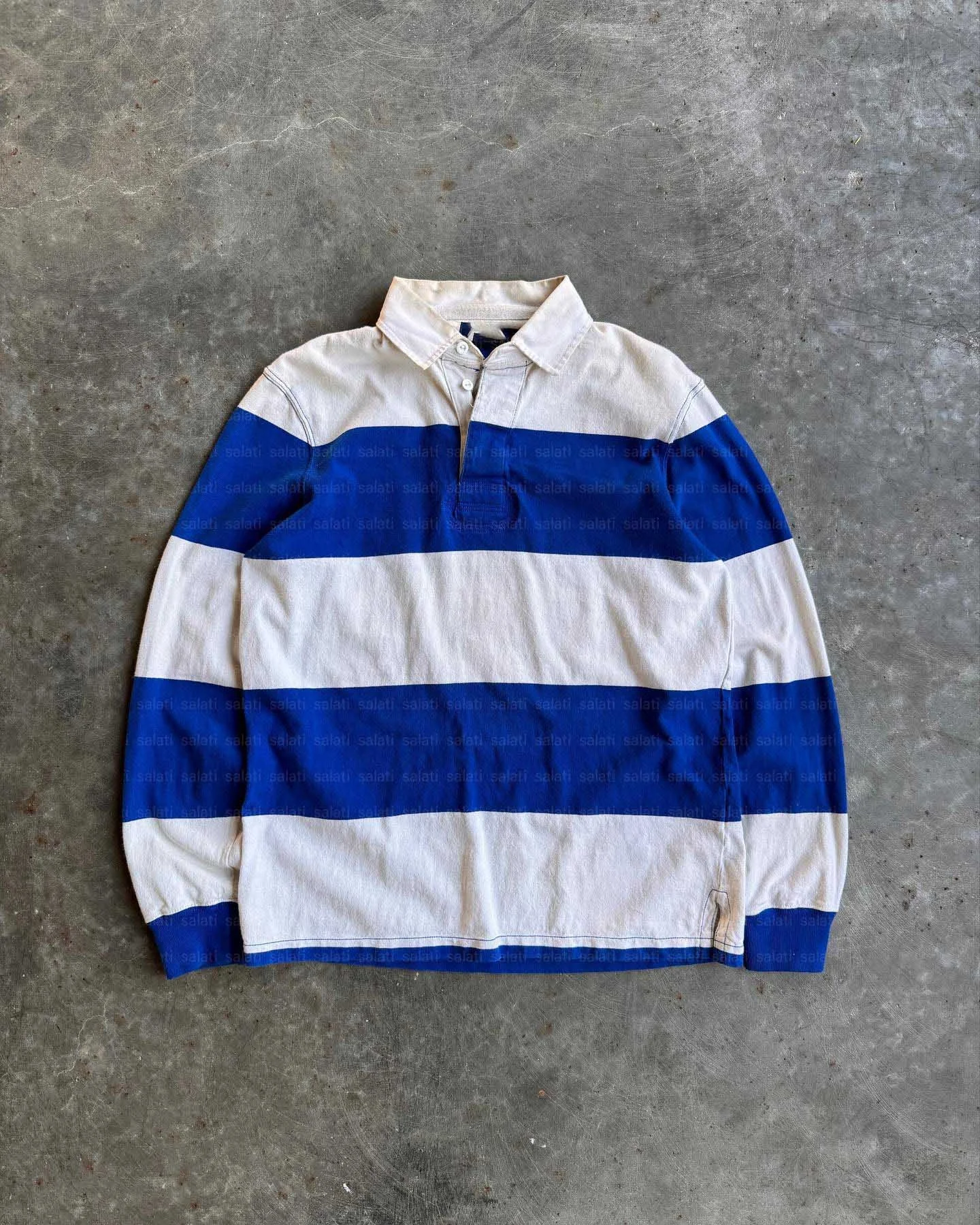 Salati Wholesale Tshirt 100% Polyester Blank Drop Shoulder Embroidery Stripe Full Long Sleeve Rugby Jersey Polo Shirts for Men gallery 7