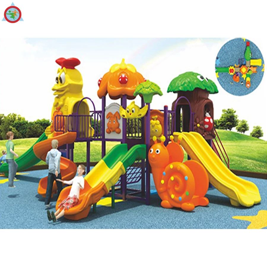 School Large Custom Area Dimension Amusement Park Playground Equipment Manufacturer Outdoor Plastic Slide Kids Play Park
