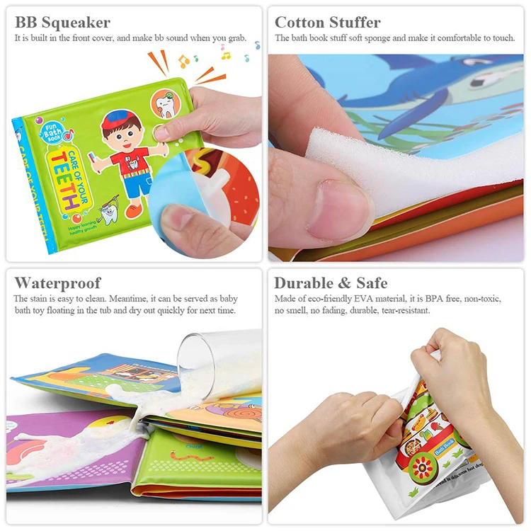 Детские Водонепроницаемые игрушки для ванной комнаты книга воды книги ванна книги