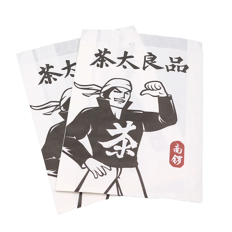 
 Пакет из белой бумаги с плоским острым дном, пакет из бумаги для гамбургеров и закусок с защитой от жира  