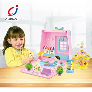 Collection Item Children Play Plastic Doll House Diy Furniture Model House Toy