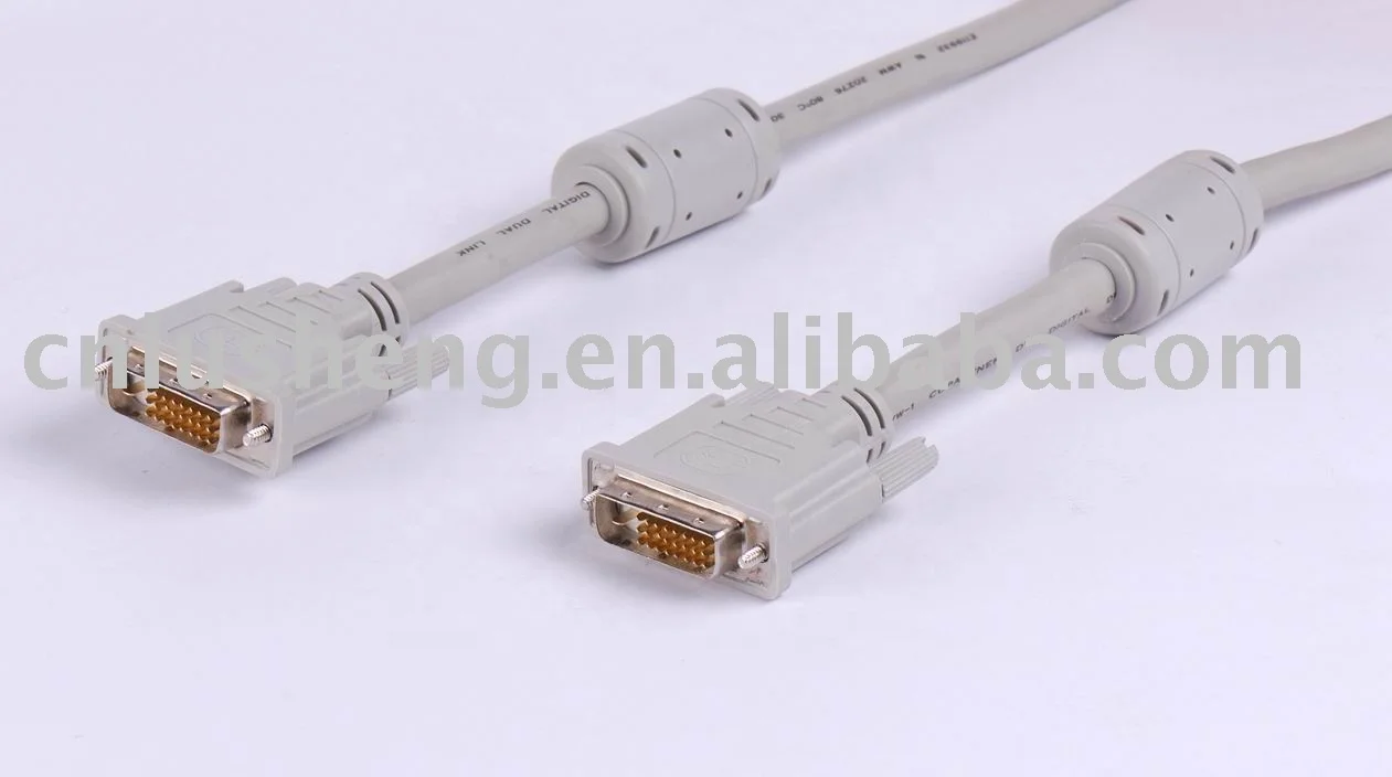 DVI-D кабель DVI 24 + 1 со штыревыми соединителями на обоих концах для подключения W/Ферриты с золотым