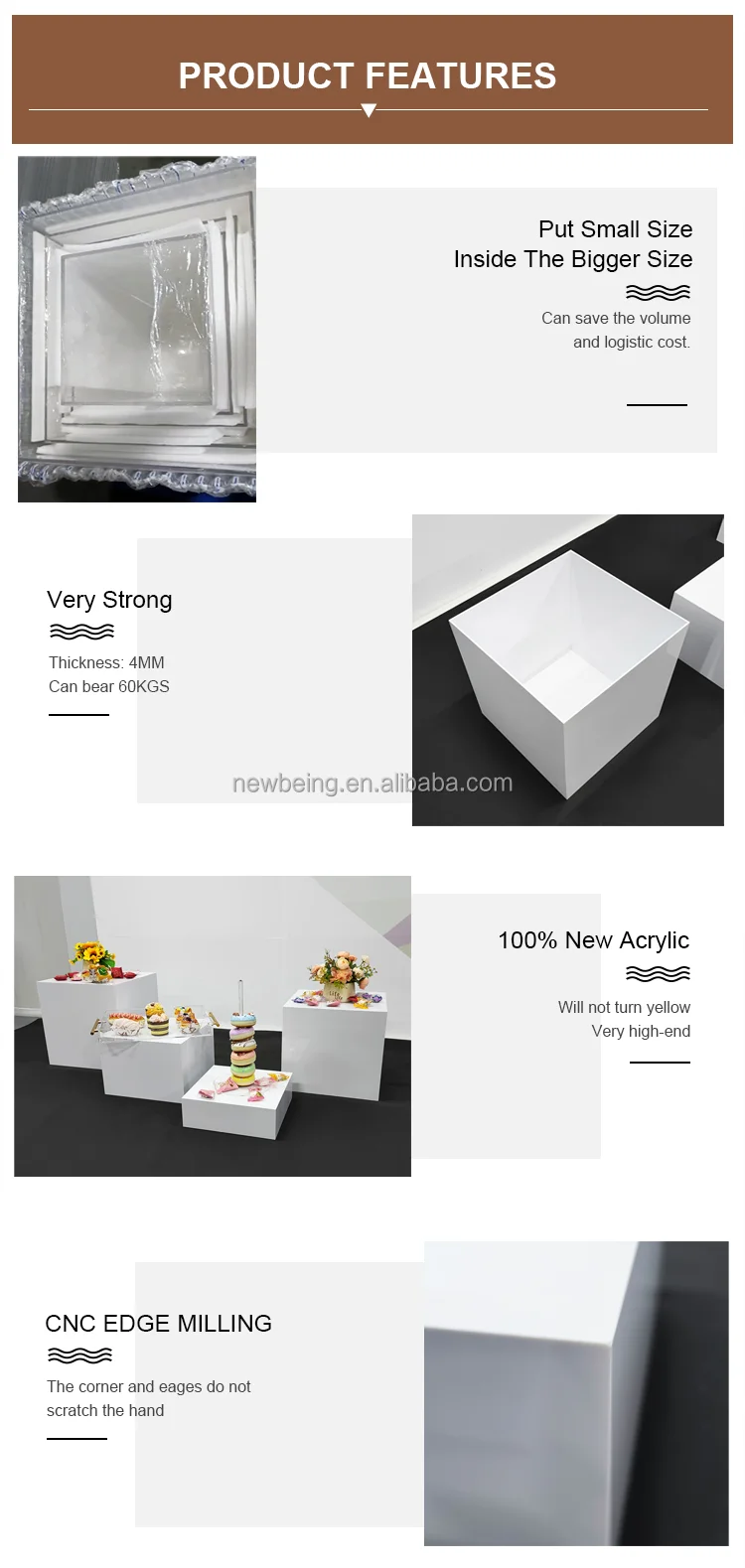 Acrylic Food Display Risers - Elegant & Durable Solutions