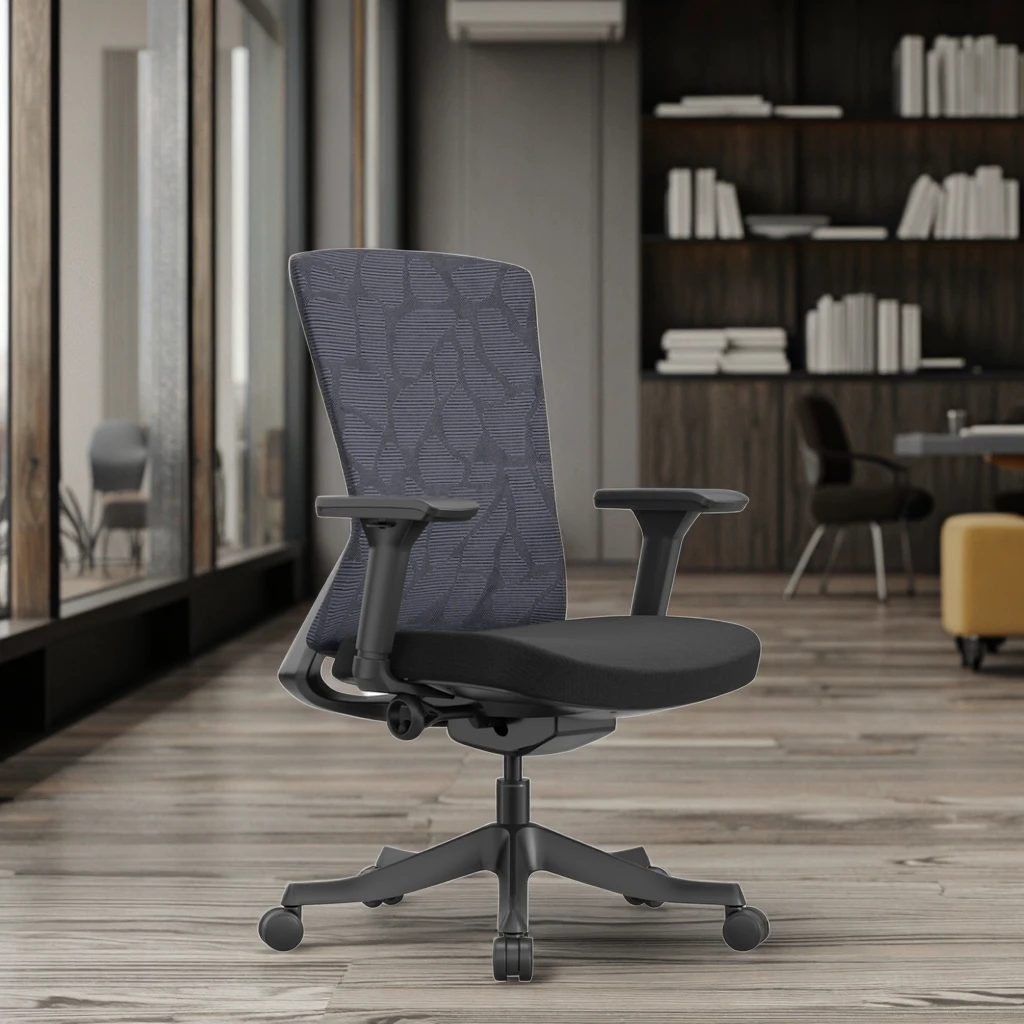 Premium Mesh Back Contoured Support Modern Ergonomic Design Stain Resistant Seat Professional Office Seating 3