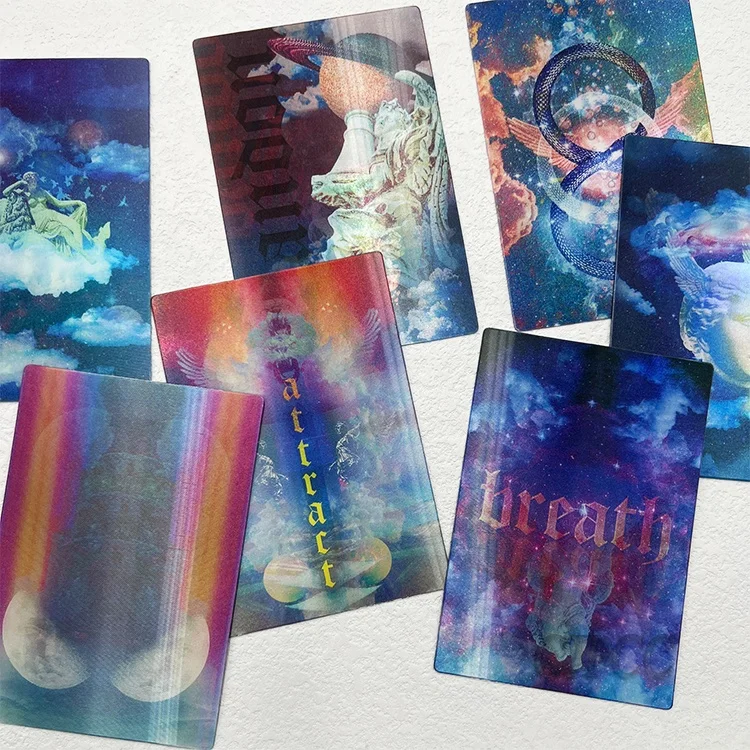 Custom 3D Lenticular Tarot Cards Holographic Oracle Cards Plastic  Affirmation Cards Box Printing