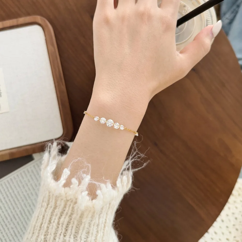 KAKODIY Fashion Shiny 5A Cubic Zirconia Pendant Rhodium 18K Gold Plated 925 Sterling Silver Chain Pendant Bracelet detail 6