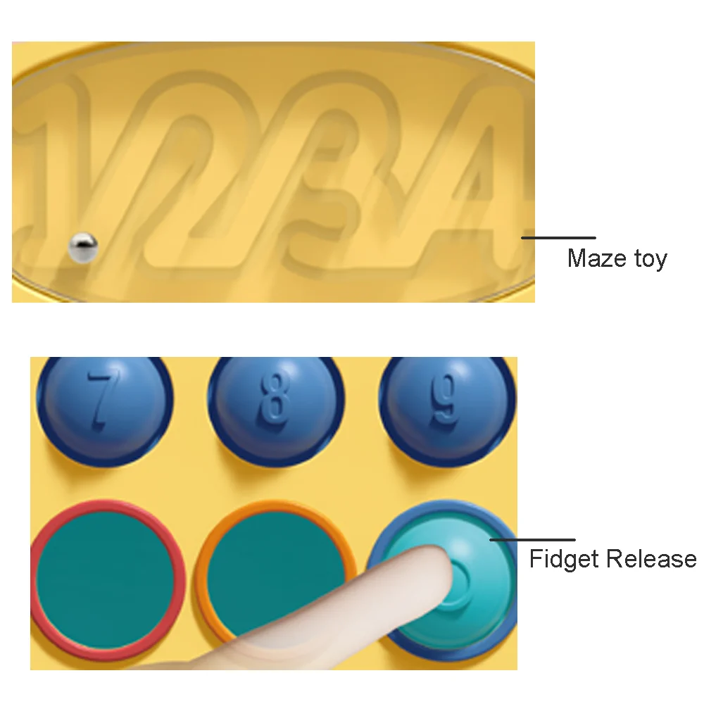 Education Toy Funny Press Game Silicone Sensory Baby Teether String Pull Number Cognition Quick Push Stress Relief Toys for Kids