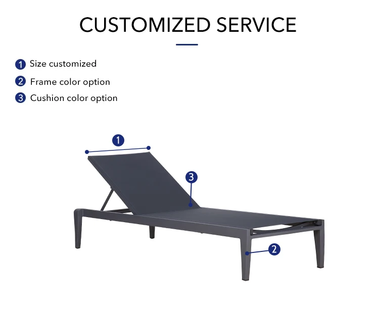 Modern Design Aluminum Sun Loungers Garden Outdoor Fabric Sun Lounger