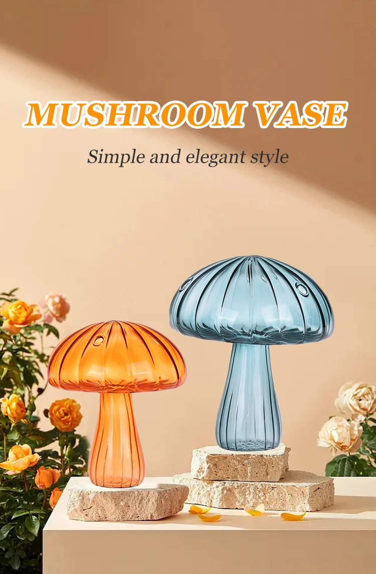 Wholesale Mushroom Shaped Glass Vase 11cm Glass Flower Vase Table