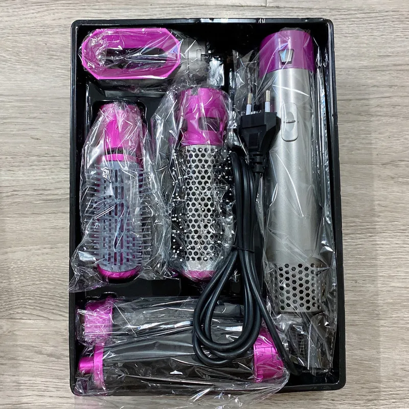 Hot Air Styler Comb Curling Iron Roll Styling Brush Hair Dryer Blow 5 In 1 Rotating Brush With Nozzles 3 Heat Setting.jpg