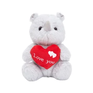 Small Plush Unicorn Valentines Day Gifts/Plush Valentine Unicorn Toy With Red Heart in Hand