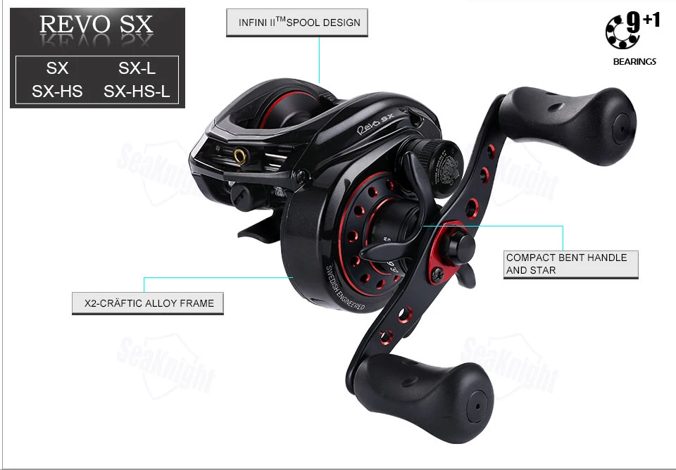 Abu Garcia REVO4 SX Baitcasting Fishing Reel 9+1BB Max Drag 10.8kg