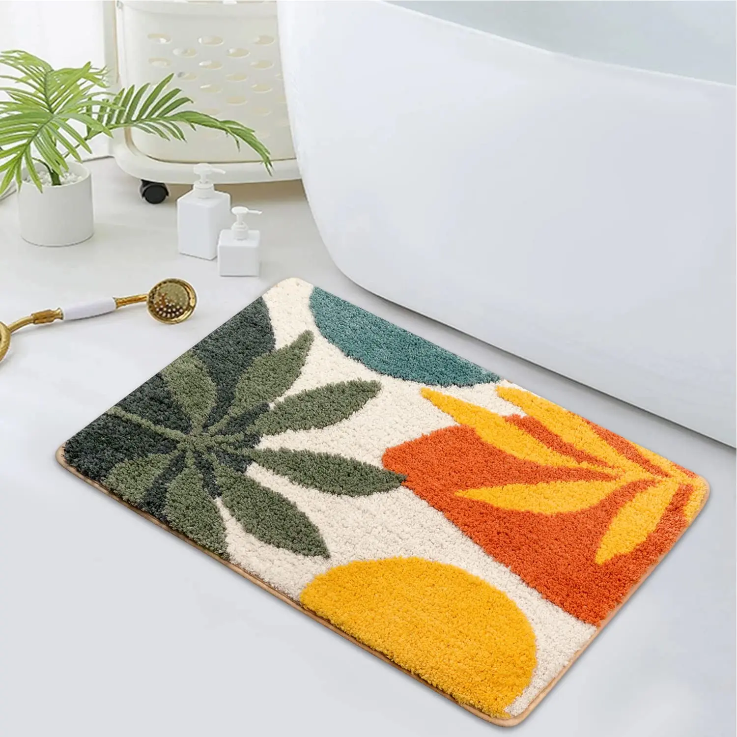 Wholesale Cute bathroom superfiber soft bath mat non-slip plush fluffy bath mat details