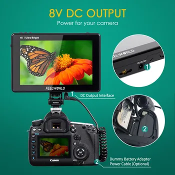 FEELWORLD LUT7S PRO 7 Inch Camera Monitor 2200nits Touch 3D LUT, F970 Kit Bulk Order Wholesale DSLR Monitor detail image