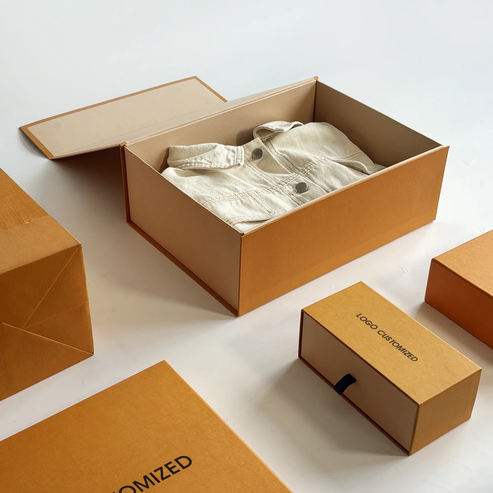 fancy custom box logo rigid cardboard hoodie shoe cufflinks box magnetic clothing boxes packaging luxury