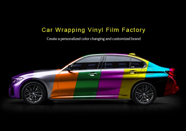 High Gloss Color Automotive Wrap Film Vinyl Car Wrap Film Ax Car Films