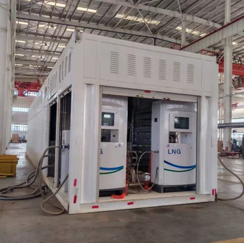 Skid-Mounted LNG Refueling Station with Container for Mobile NGV LNG Filling System