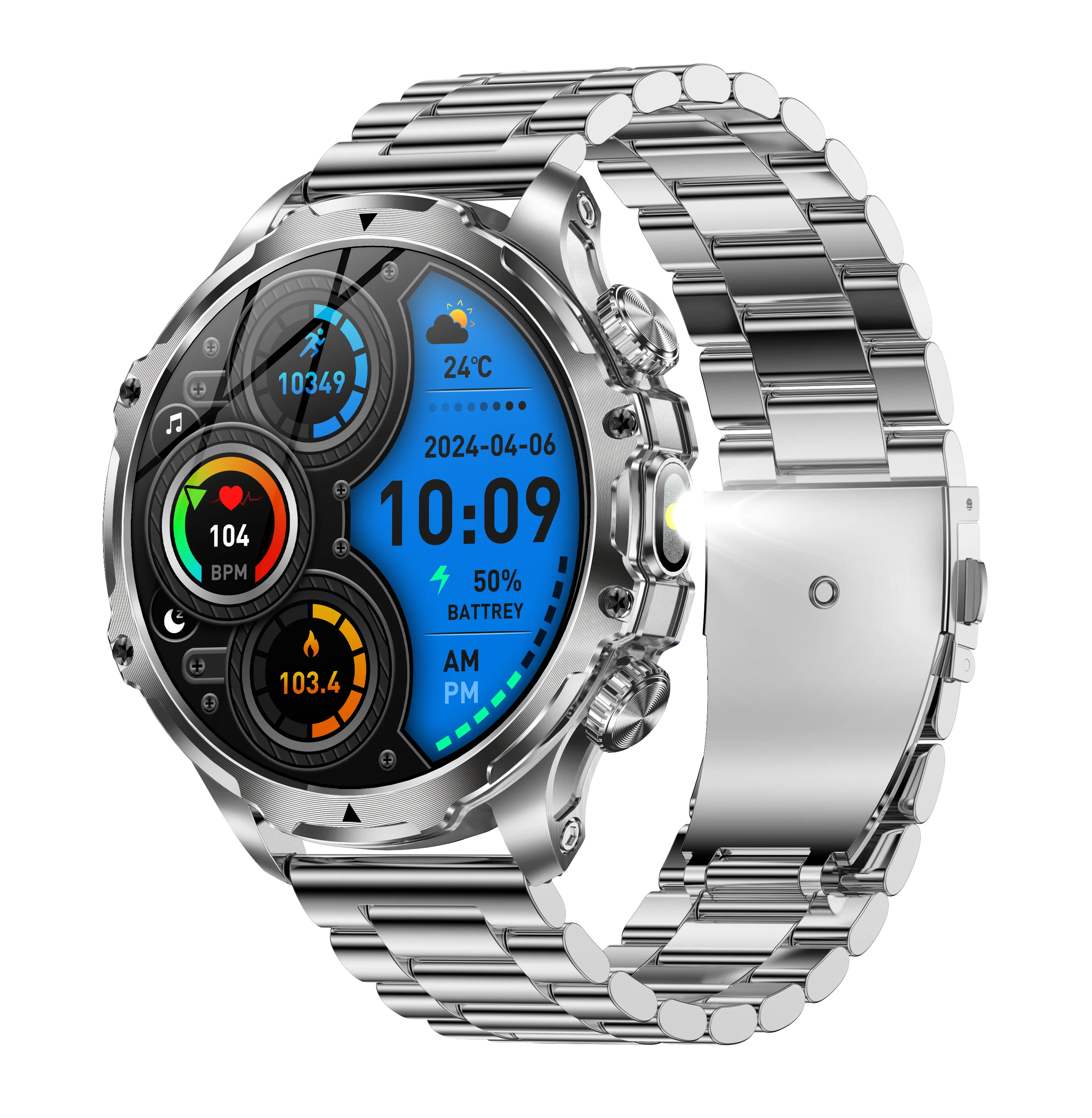 Reloj Inteligente AK75 para Hombre, Monitor de Ritmo Cardíaco, Pantalla  Táctil Completa, Reloj Inteligente Deportivo para Exteriores 2024 para  Android