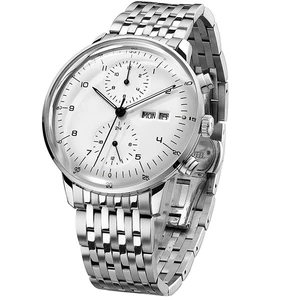 OEM Custom 316L Stainless Steel Multi-function Chronograph Watch Automatic Mechanical Waterproof Business Watch Men