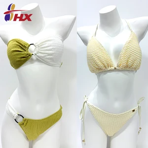 Custom Logo Micro Bikini String Thong Swimwear 2026 OEM Sexy Mini Bikini Set Triangle Bathing Suit for Women Spandex/Polyester