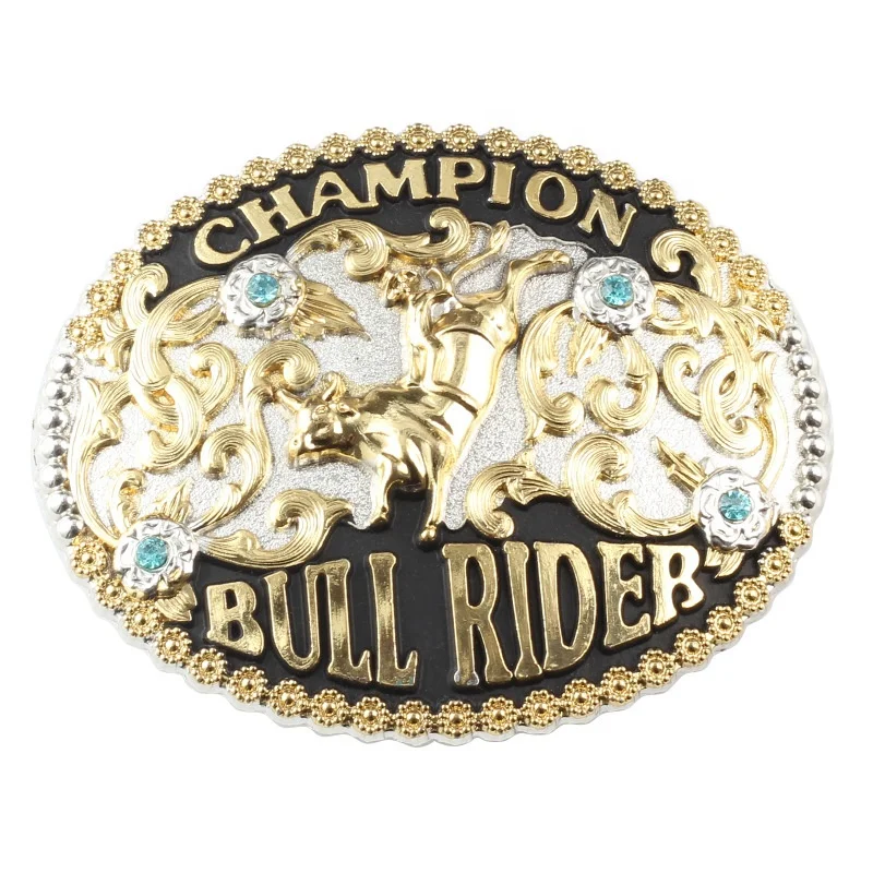 Golden Bull Rider Belt Buckle - Bulk & Wholesale