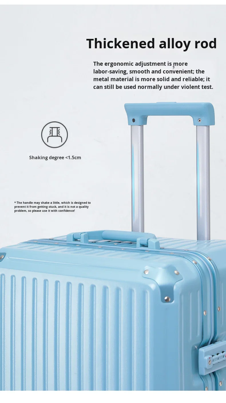 product aluminum frame luggage abspc hard shell travel case frosted anti scratch surface folding cup holder usb tsa lock suitcase-8