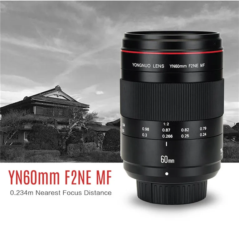 
YONGNUO оригинальный макрообъектив YN60mm F2NE MF для камеры Nikon D3400 D5600 D7500 D850 D5 DSLR 