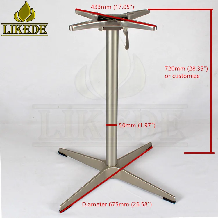 Aluminum Outdoor Folding Table Base Metal Foldable Furniture Legs for Restaurant Use