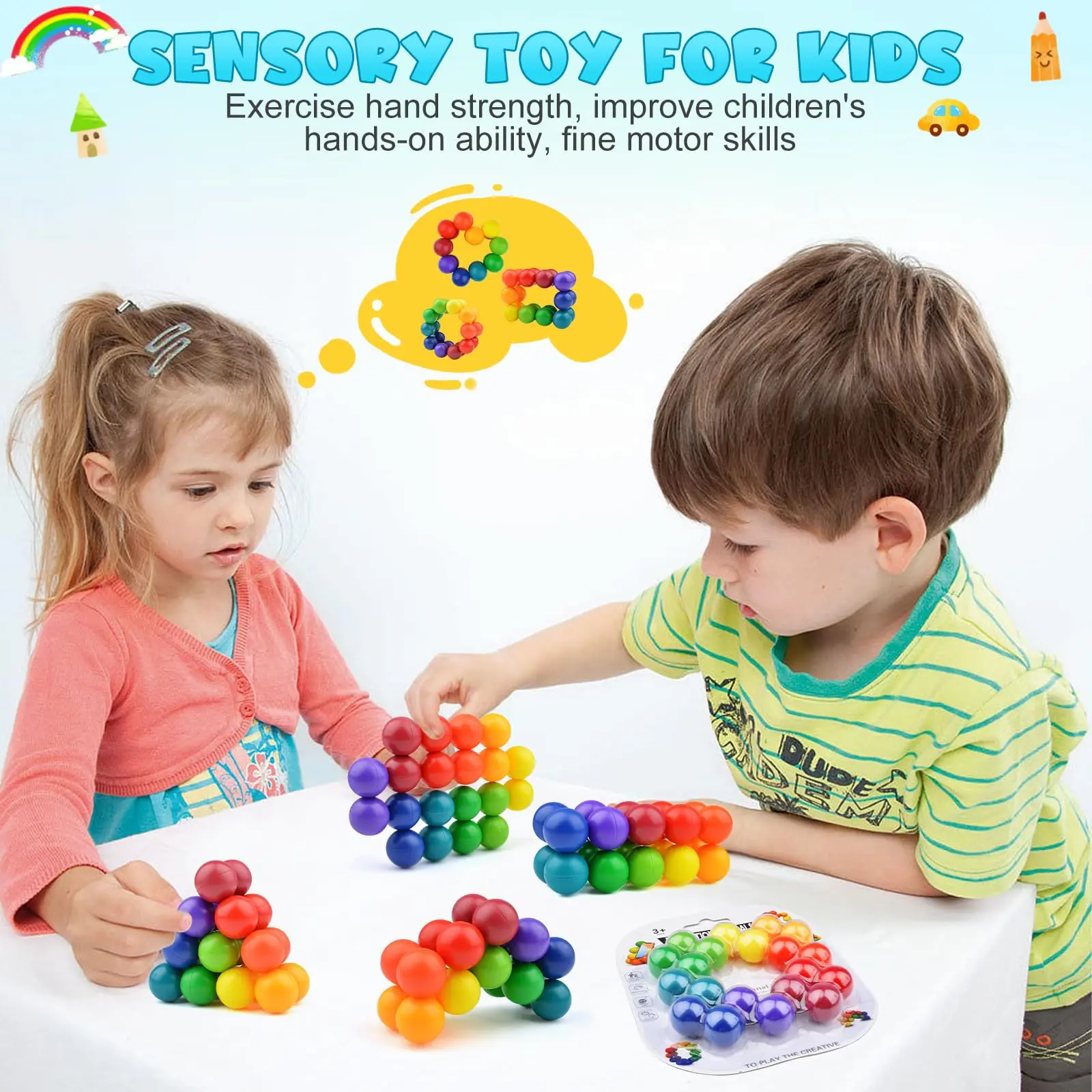 Autism Sensory Toys for Autistic Children,Quiet Fidget Toys for Adults  Kids, Toddler Toys for Airplane Car Travel
