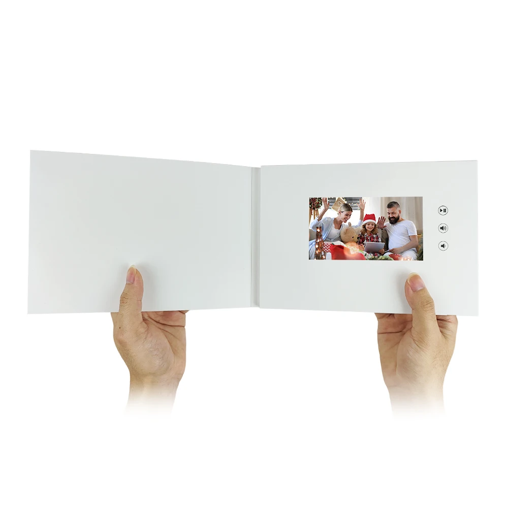Custom Presentation A5 Blank Video Book Brochure Hd 5 Inch Lcd Mailer Video Folder POSTCARD Card Paper Business Gift 4 Color