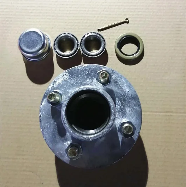 Trailer Axle Kits with 4 on 4" Bolt Idler 1" Hub & Round Spindle 2200 Lbs Max Payload