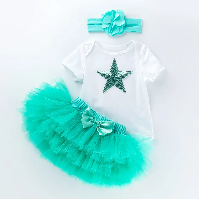 Kids Baby Girls Mermaid Outfits Summer Clothes Summer Tops Romper+Shorts Set 
