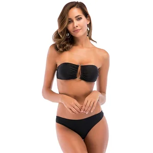Women Bikini Set  Bandeau Bikinis Swimsuit High Cut Bathing Suit for Summer Swimwear