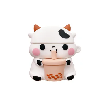 Tea milk Cow Shockproof protective case for airpods 1/2 pro case cow boba for airpod case 3d cute cartoon for airpods cover