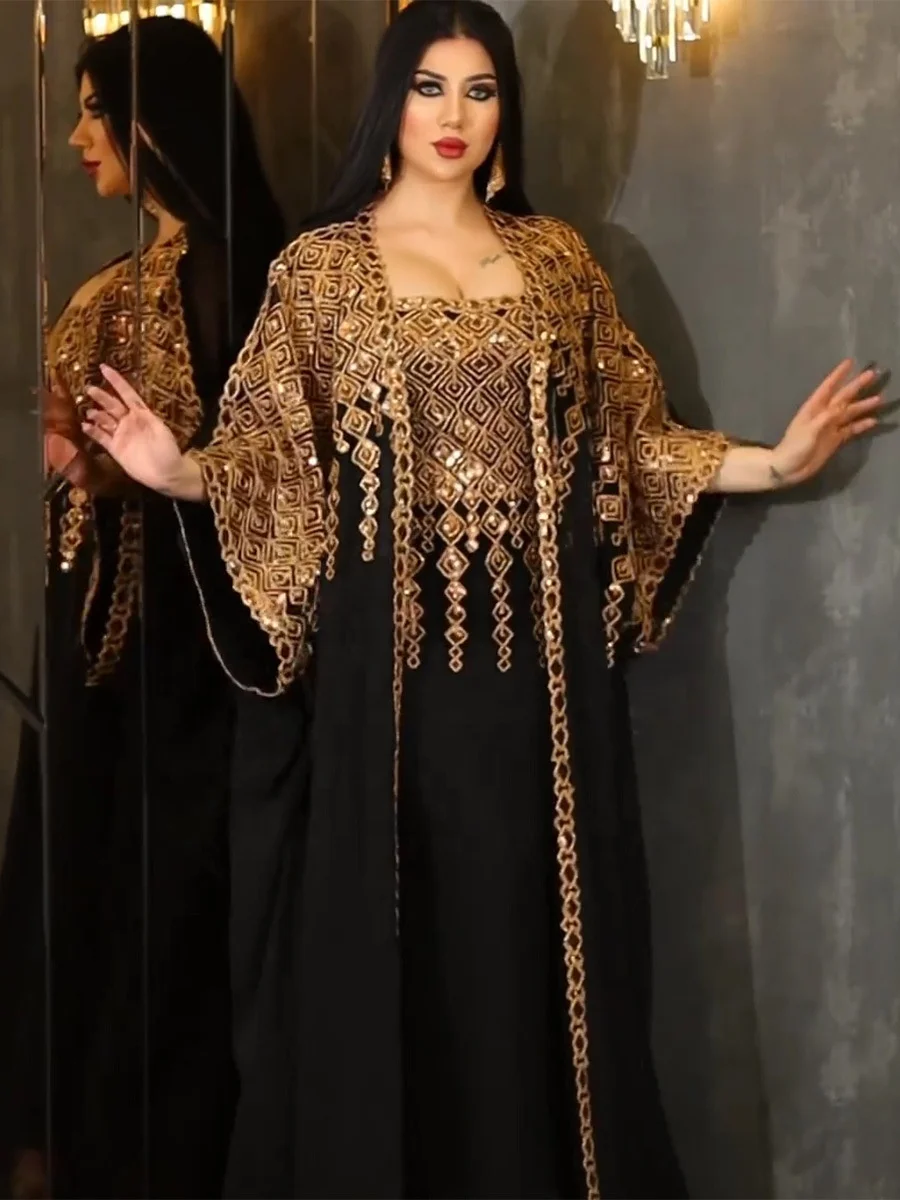 Luxury Abaya Morocco Kaftan - Sequin Diamond Fashion Dress