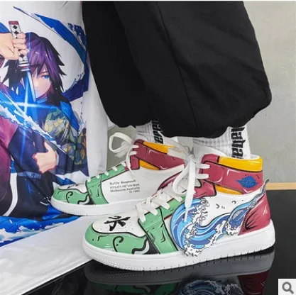 Wholesale High Top Ankle Sport Men Casual Shoes Skateboard Shoes Men Luxury Brand Shoes Anime Sneakers