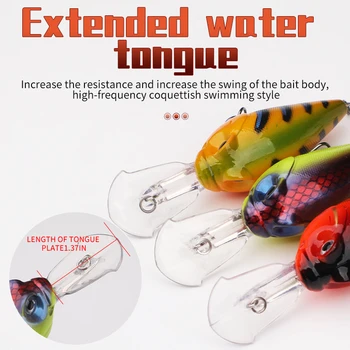 Hard Plastic Baits Big Game Long Casting Long Lip Deep Diving Floating Trolling Fishing Black Minnow Lure – Minnow – view 5