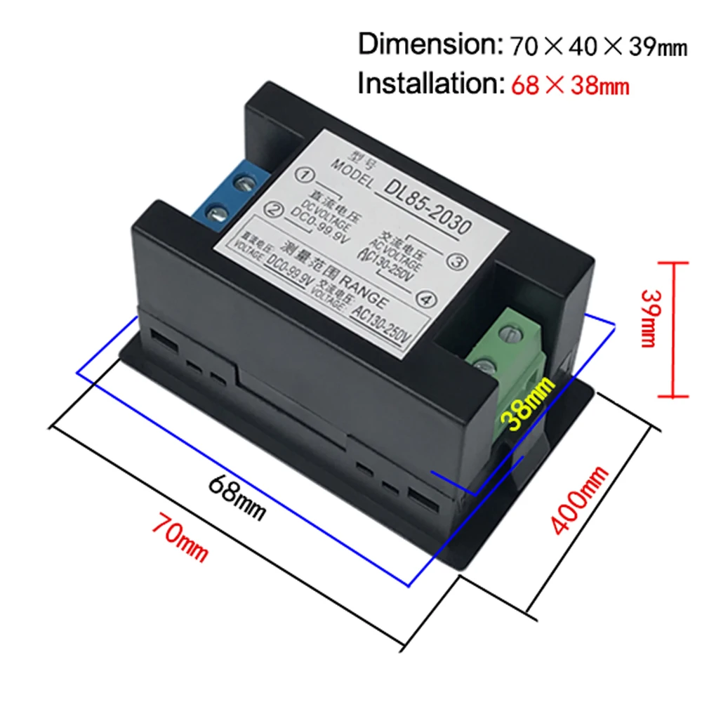 Wholesale Voltmètre AC 130-250V cc 0-99.9V, panneau de test, double  affichage numérique LED, moniteur de tension AC et DC From m.alibaba.com
