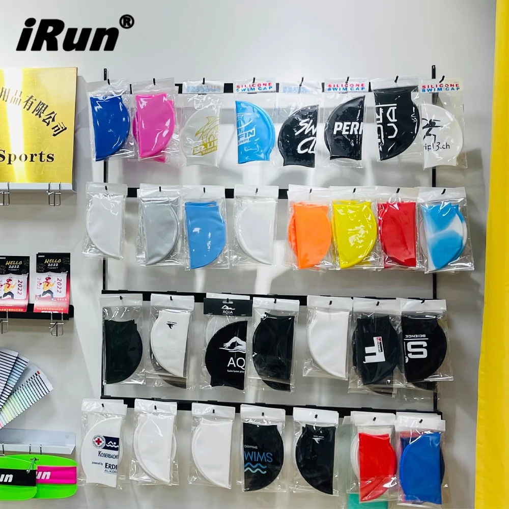 Силиконовая Водонепроницаемая эластичная шапочка iRun унисекс свободного размера для взрослых прочная плавания на открытом воздухе с логотипом