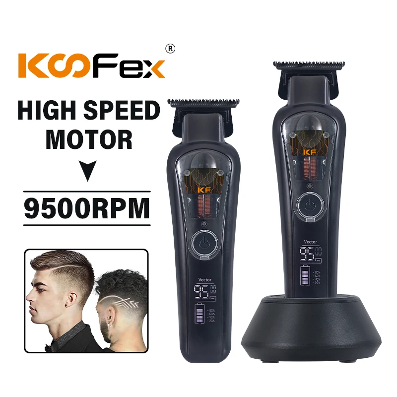 KooFex Upgraded Magnetic Technology 10000 Rpm Fast Speed High Power Vector Linear Motor Pro Barber Trimmer for Salon Use